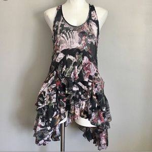 ALL SAINTS Cavalry Silk ruffle tunic Sz UK 10